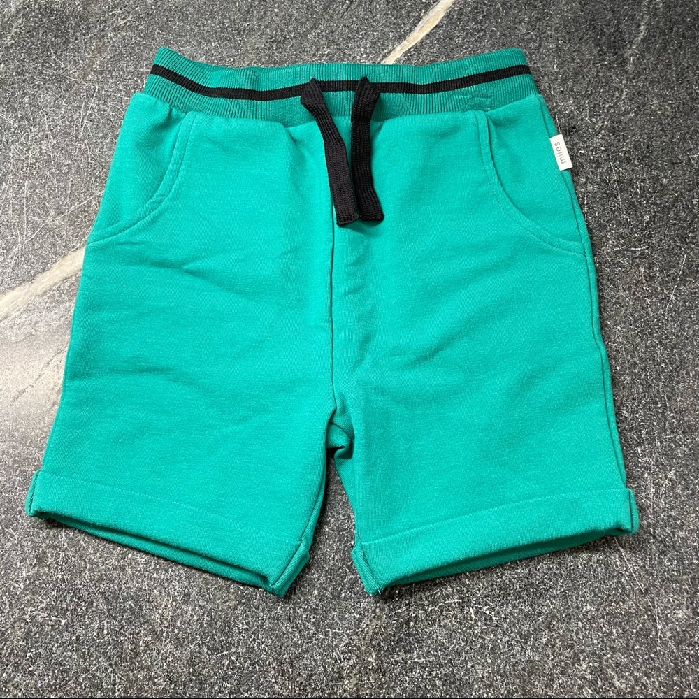 Miles Baby Boy Knit Green Teal Shorts